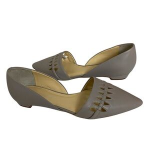 Ivanka Trump Light Grey Leather Pointy Toe Flats Size 6